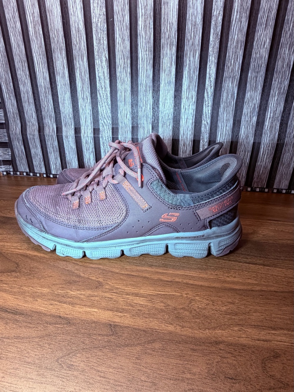 Skechers Lavender Gray Athletic Sneakers with Mint Sole